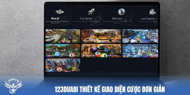 Giao diện cược tại 123duabi cực kỳ trực quan